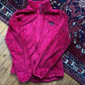 The North Face Fuchsia fleece zip coat